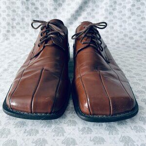 Steve Madden Leather Lace Up Size 13 Square Toe Formal Dress Shoes